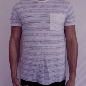 On the Byas White T-Shirt with Striped Design
